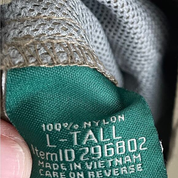 LL Bean army green nylon cargo outdoor pants size large - Picture 11 of 11